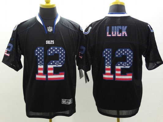 Men's Indianapolis Colts Andrew Luck #12 Black Game Player Jersey