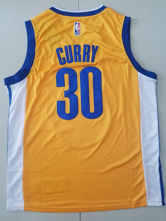 Men's Golden State Warriors Stephen Curry Yellow Fast Break Team Replica Jersey