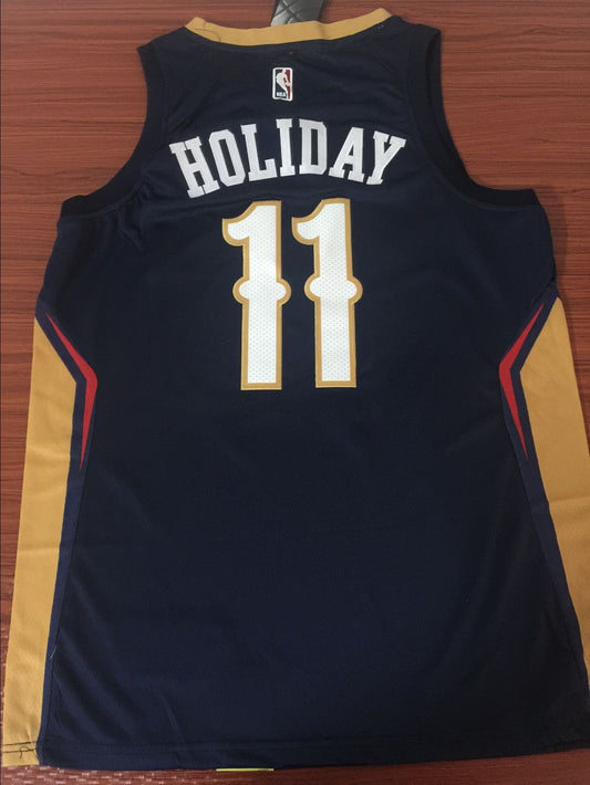 Dunkelblaues NBA-Spielertrikot der New Orleans Pelicans Jrue Holiday #11 für Herren
