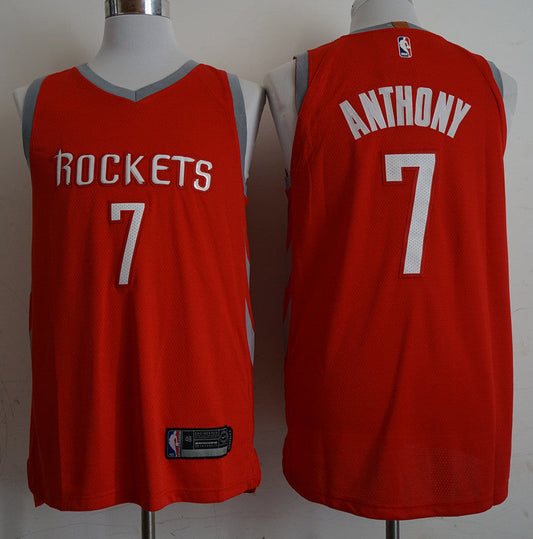 Men's Houston Rockets Carmelo Anthony #7 NBA Red Swingman Jersey
