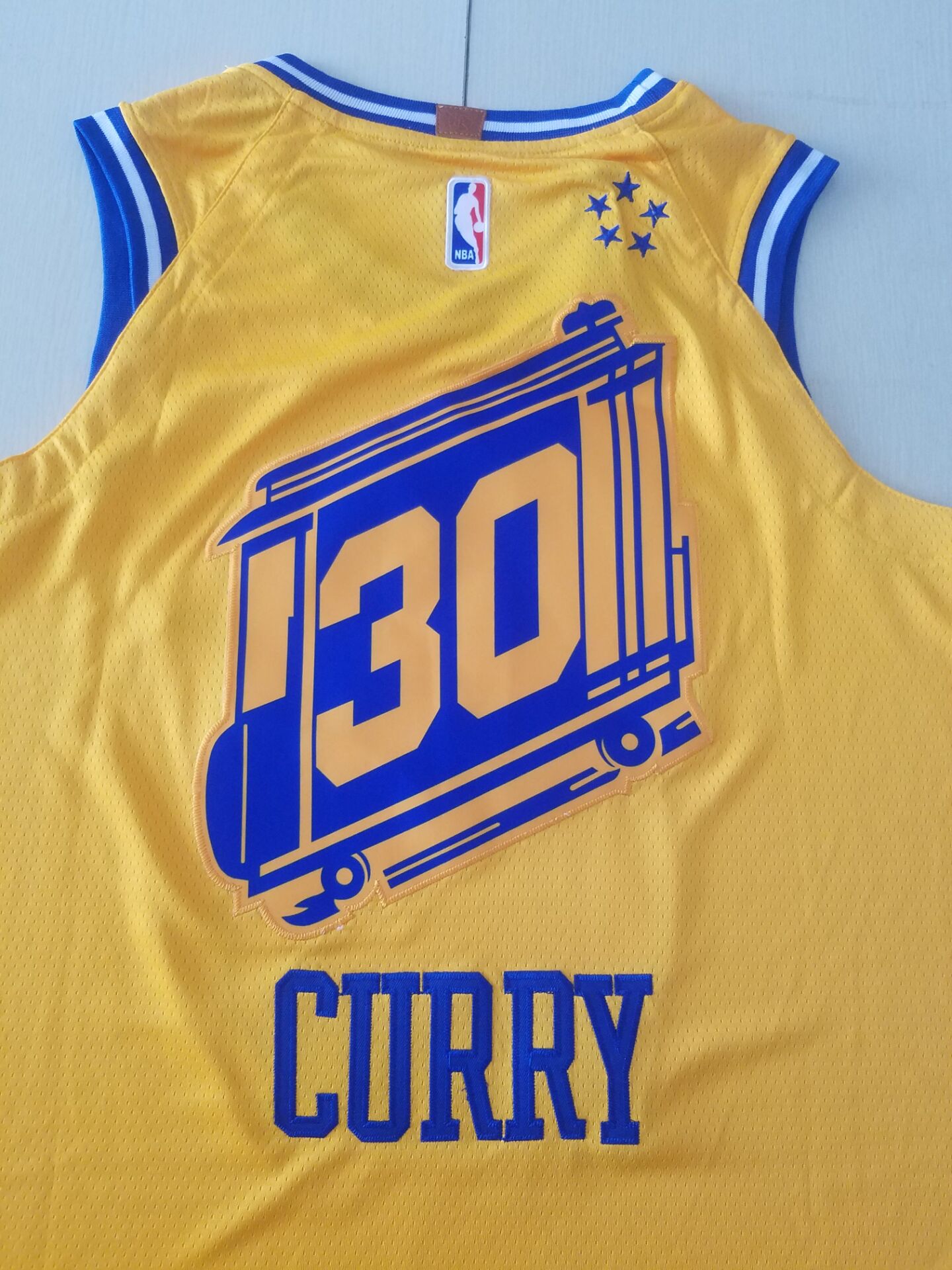 Men's Golden State Warriors Stephen Curry Gold Fast Break Team Replica Jersey