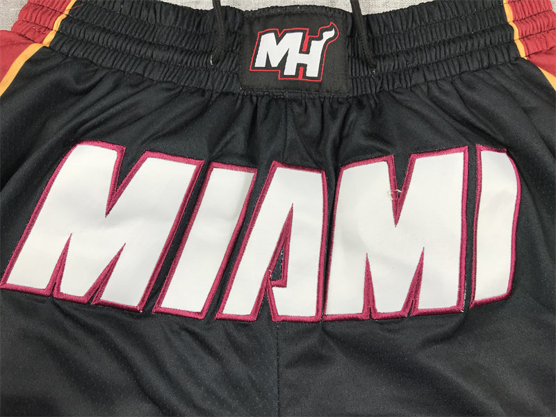 Schwarze Miami Heat-Taschenshorts für Herren