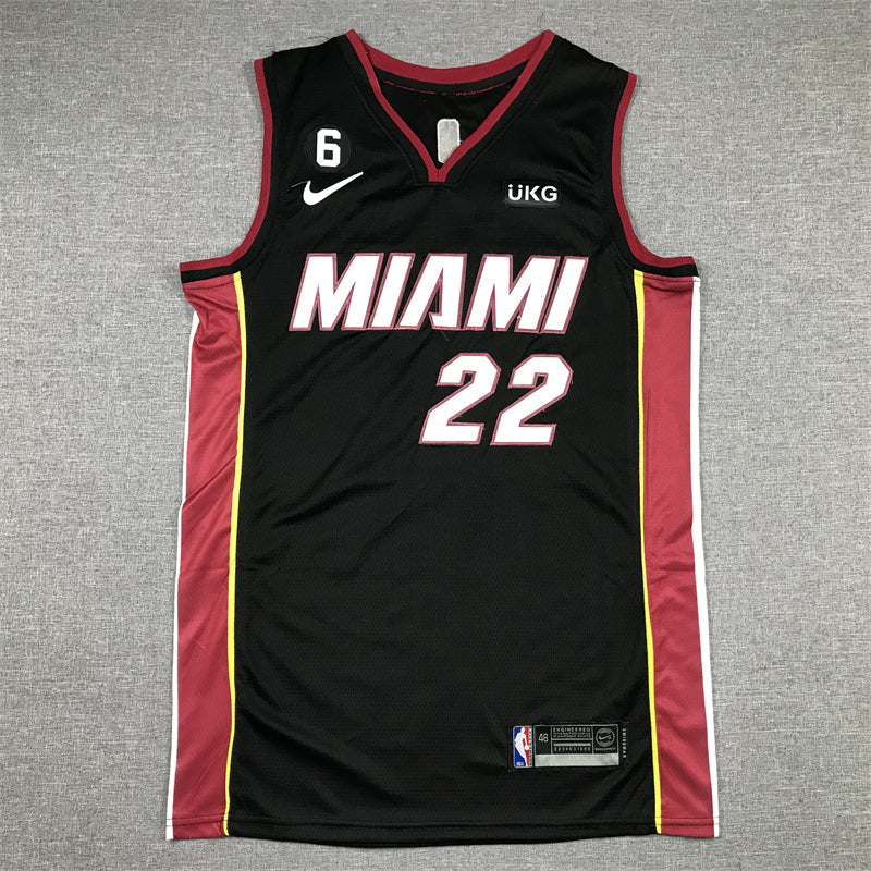 Herren Miami Heat Jimmy Butler #22 Black 2022/23 Swingman Trikot – Icon Edition