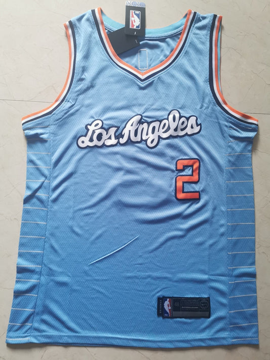 Hellblaues NBA-Spielertrikot der LA Clippers Kawhi Leonard #2 für Herren