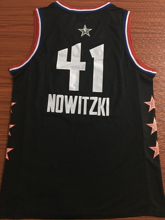 Herren Dallas Mavericks Dirk Nowitzki #41 Schwarzes Swingman-Trikot