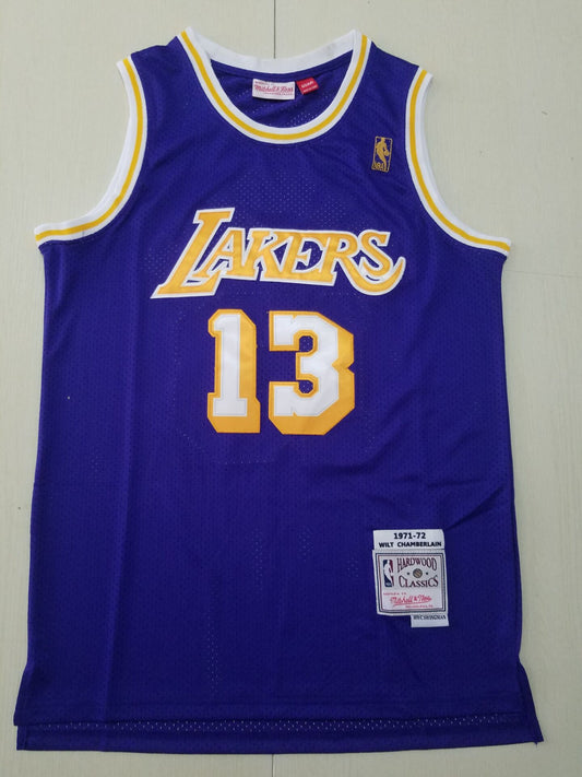 Los Angeles Lakers Wilt Chamberlain #13 NBA Swingman-Trikot für Herren – Retro-Lila
