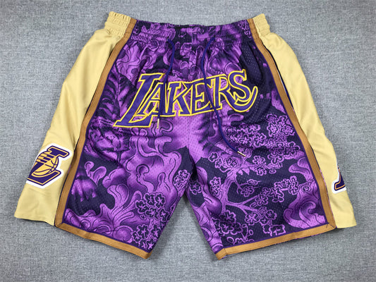 Men's Los Angeles Lakers Purple Year of the Tiger Edition Pocket Shorts