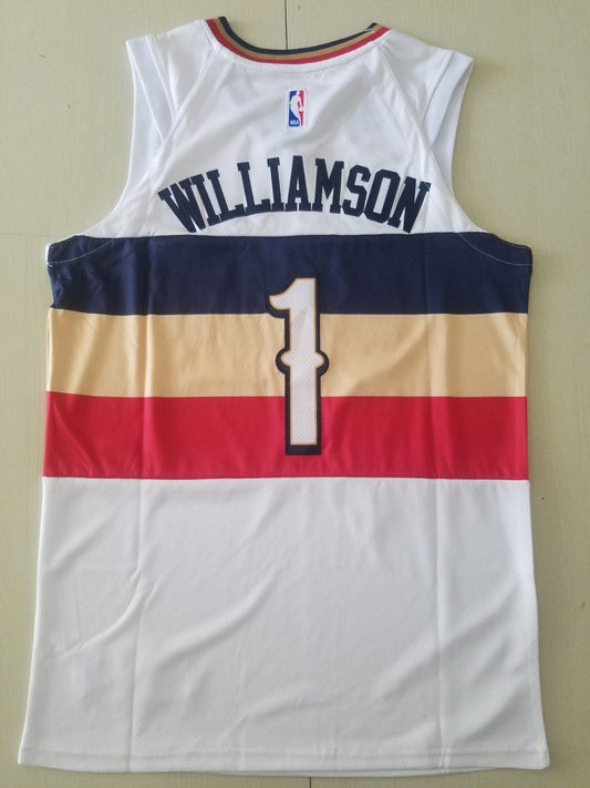 Men's New Orleans Pelicans Zion Williamson #1 NBA White Swingman Jersey