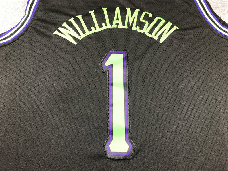 Herren New Orleans Pelicans Zion Williamson #1 Schwarzes 2023/24 Swingman-Trikot – City Edition