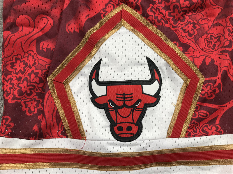 Men's Chicago Bulls Tiger Year Limited Edition Red Basketball Shorts