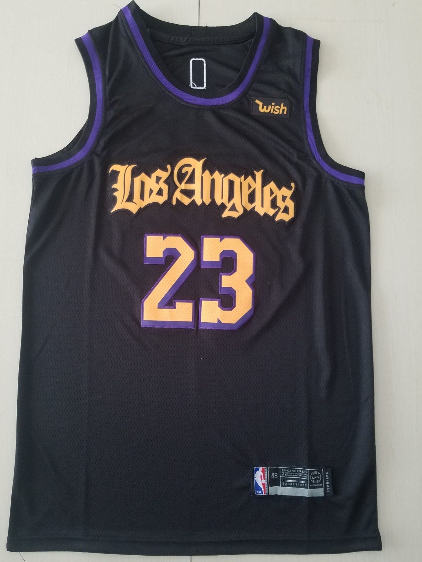 Men's Los Angeles Lakers LeBron James #23 Black Swingman Jersey