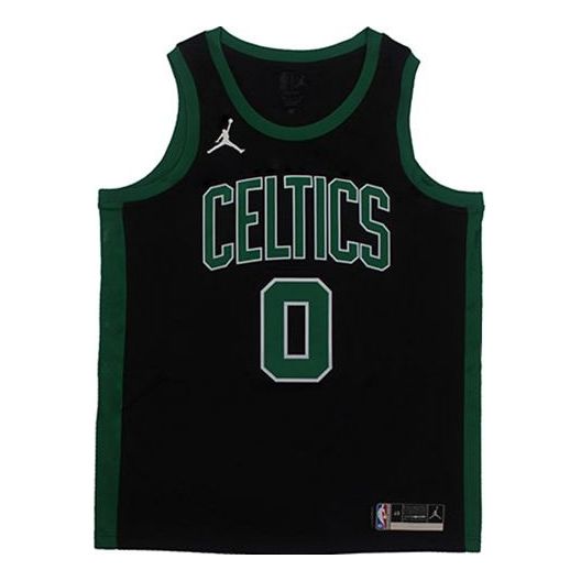 Men's Jordan NBA Sports Basketball Jersey/Vest SW Fan Edition Boston Celtics Tatum No. 0 Black Green CV9470-011