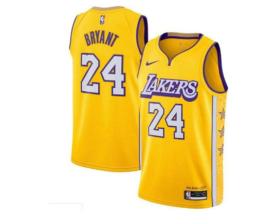 Kobe Bryant #24 Los Angeles Lakers Yellow City Edition Jersey